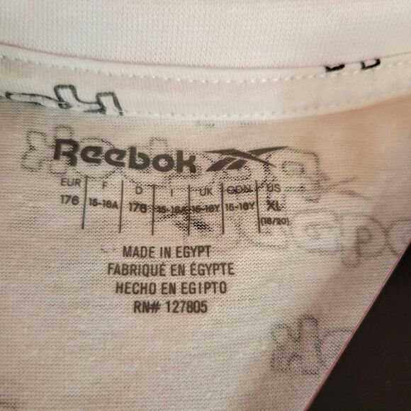Reebok Kids White Logo Tee (Size XL 18/20) - Picture 3 of 6